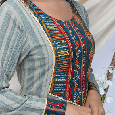 grey-casual-wear-stripes-printed-rayon-long-kurti-122756