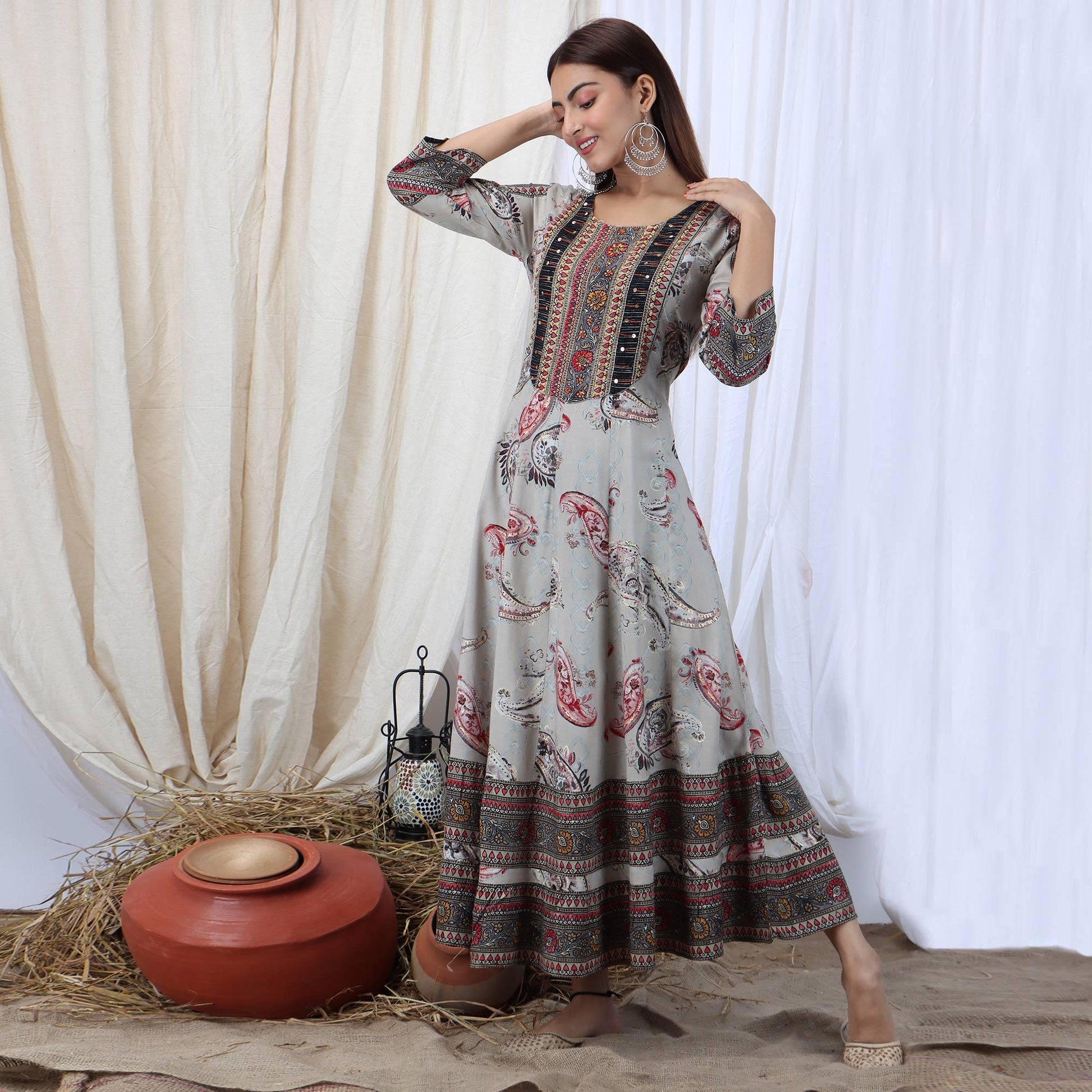 grey-casual-wear-stripes-printed-rayon-long-kurti-122755