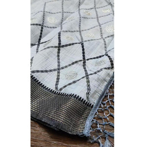 grey-casual-wear-woven-cotton-saree-with-mukaish-work-118585