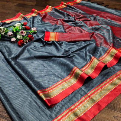 grey-casual-wear-woven-designer-khan-art-silk-saree-130499