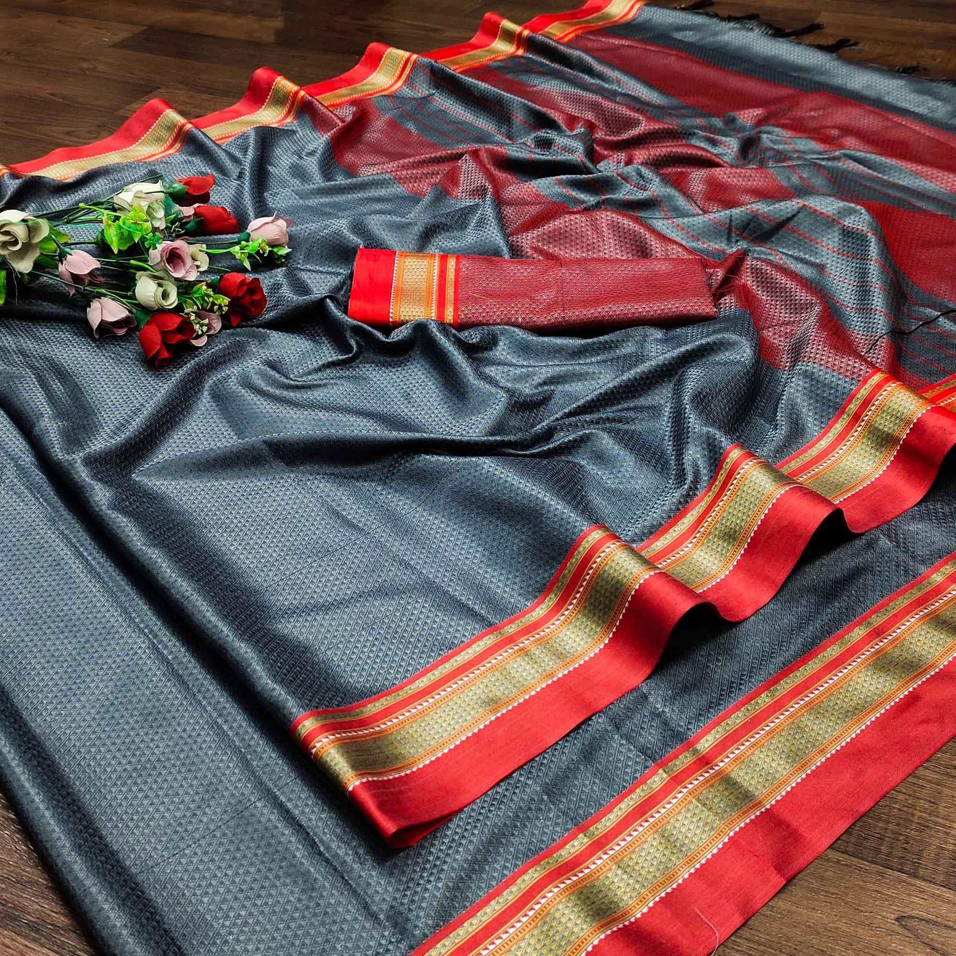 grey-casual-wear-woven-designer-khan-art-silk-saree-130499