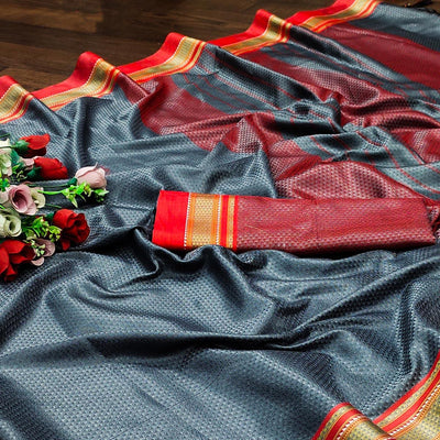 grey-casual-wear-woven-designer-khan-art-silk-saree-130499