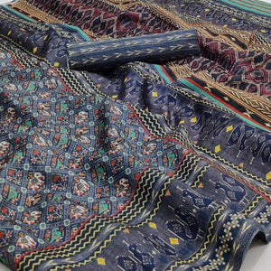 grey-checked-printed-pure-cotton-saree-145045