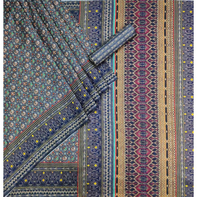 grey-checked-printed-pure-cotton-saree-145045