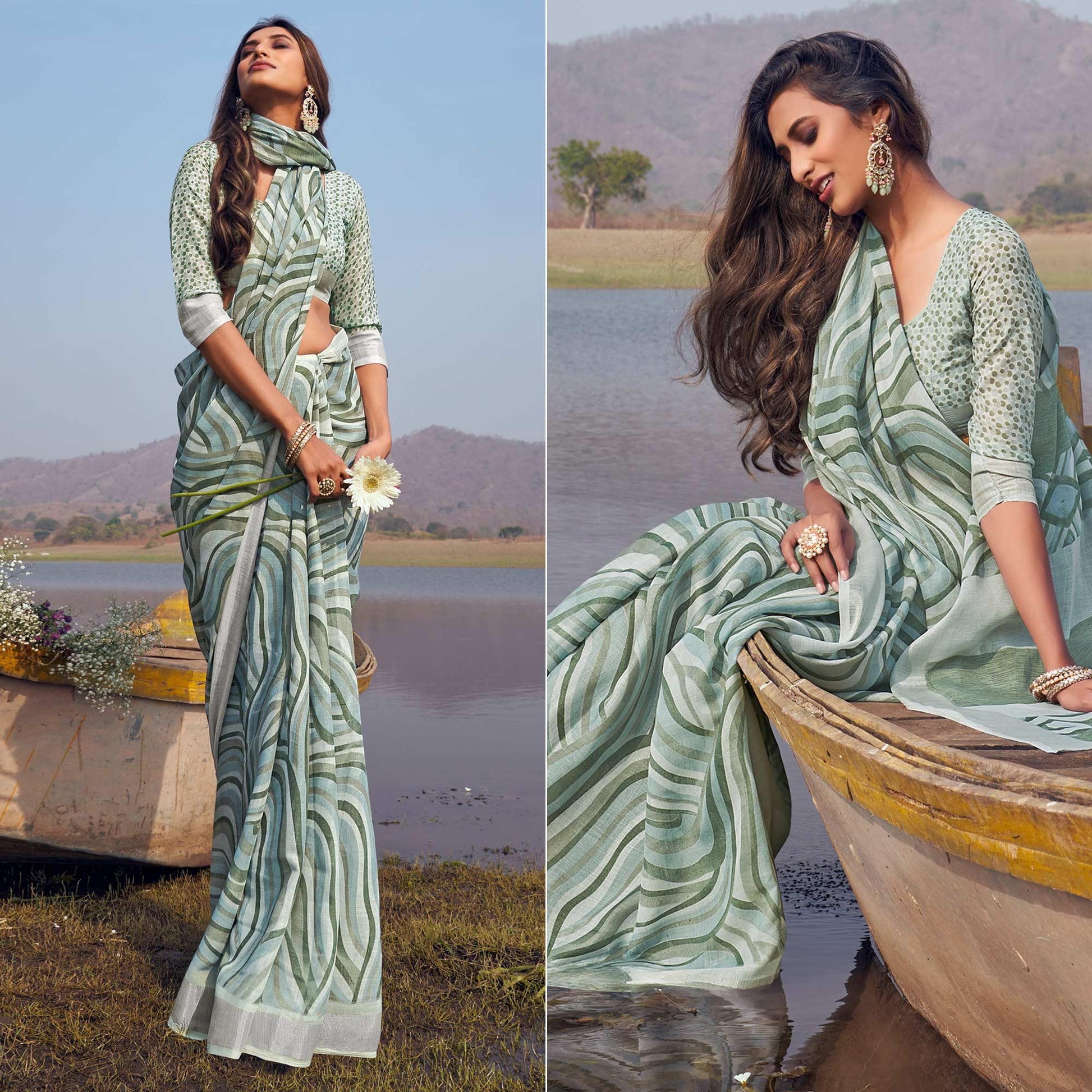grey-digital-printed-linen-saree