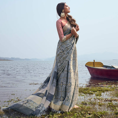 grey-digital-printed-linen-saree-1