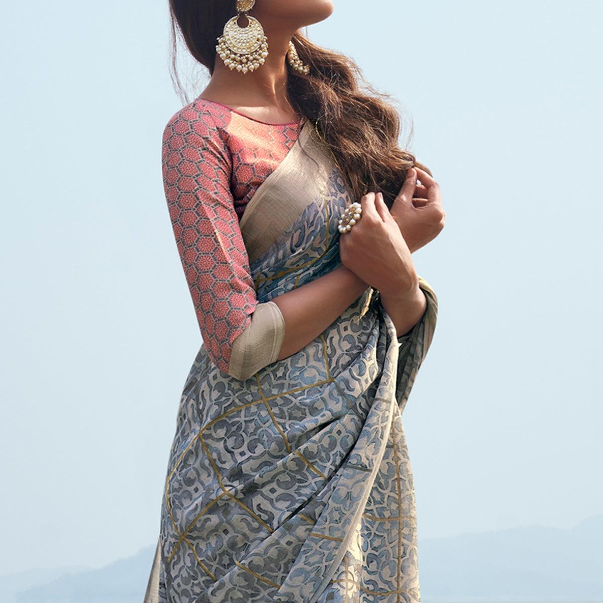 grey-digital-printed-linen-saree-1