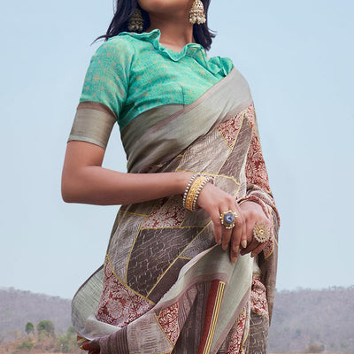 grey-digital-printed-linen-saree-2