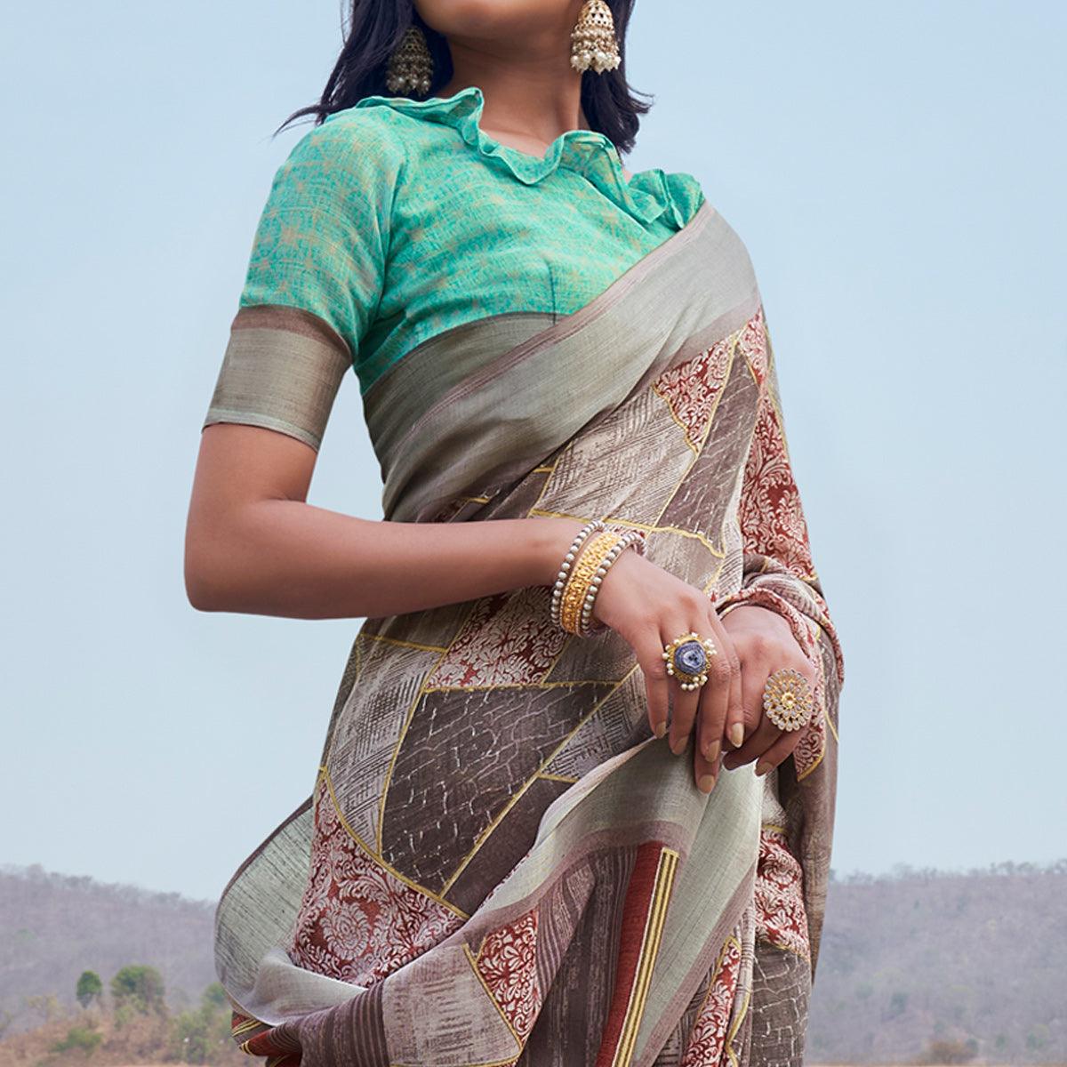 grey-digital-printed-linen-saree-2