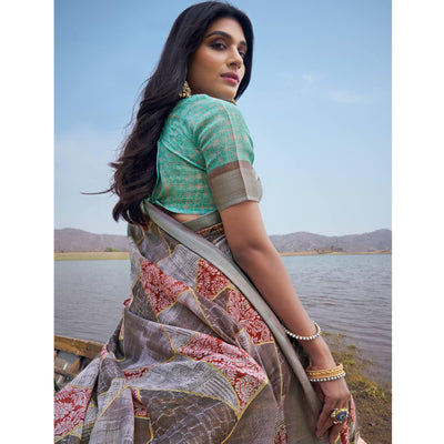grey-digital-printed-linen-saree-2