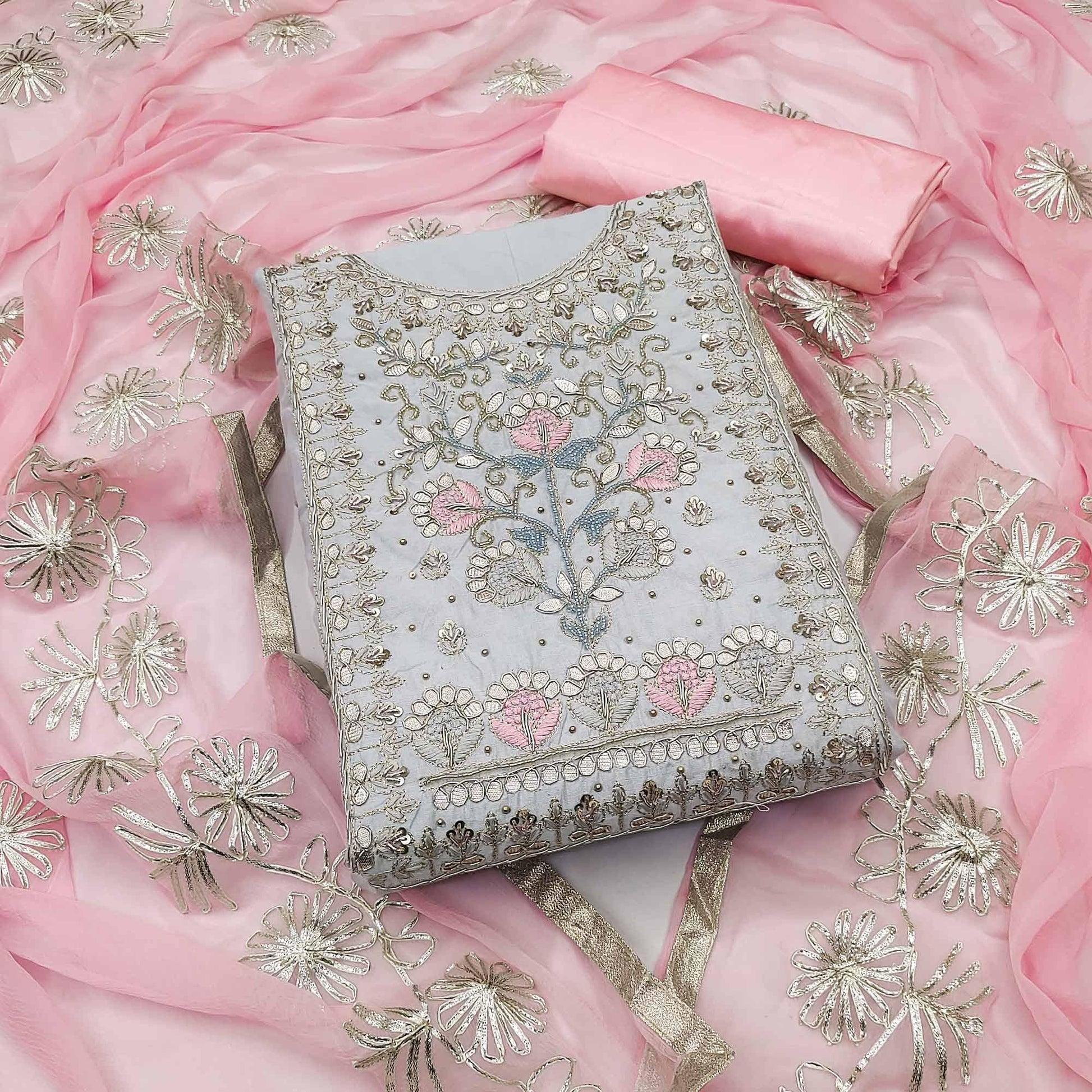 grey-embellished-chanderi-dress-material