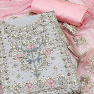 grey-embellished-chanderi-dress-material