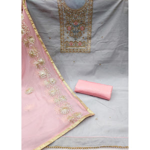 grey-embellished-chanderi-dress-material