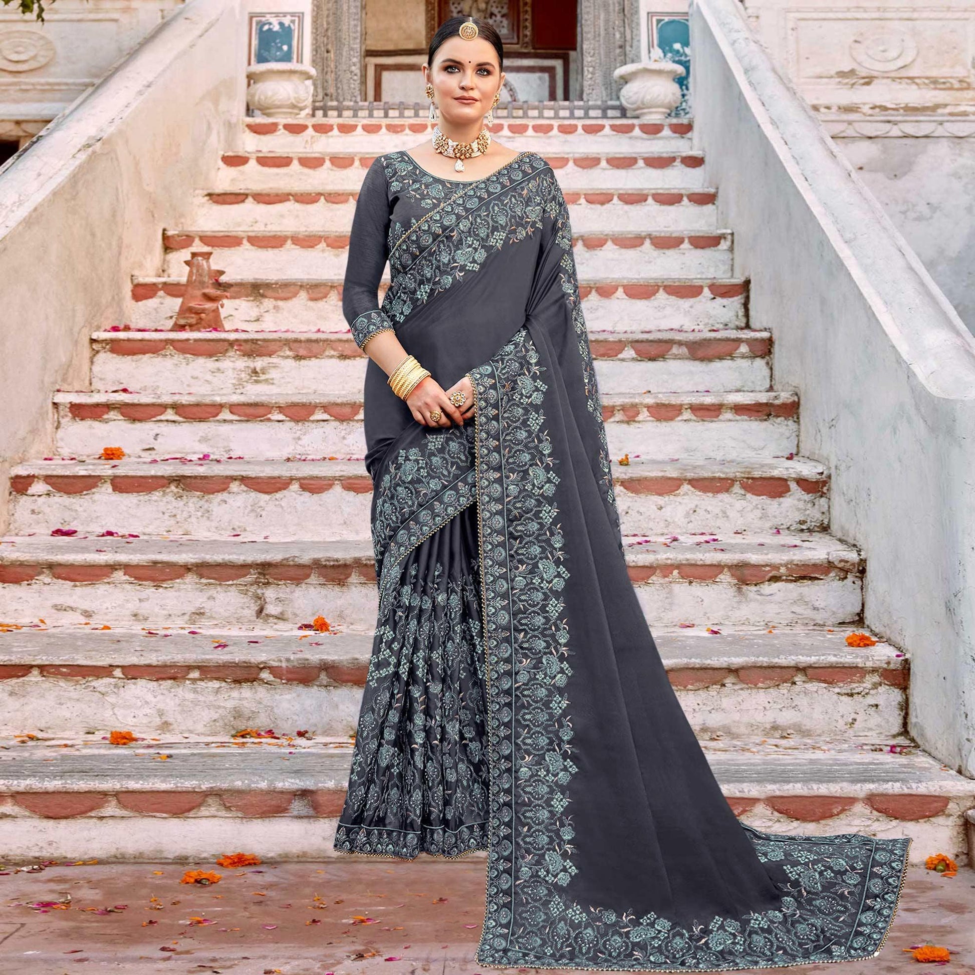 grey-embellished-with-embroidered-art-silk-saree