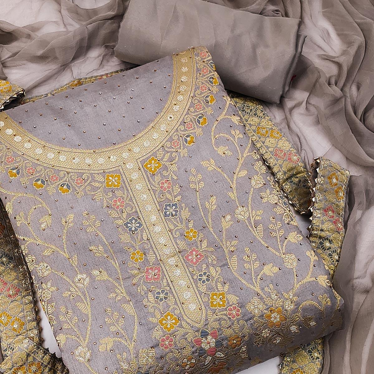 grey-festive-wear-embellished-with-embroidered-jacquard-dress-material-142314