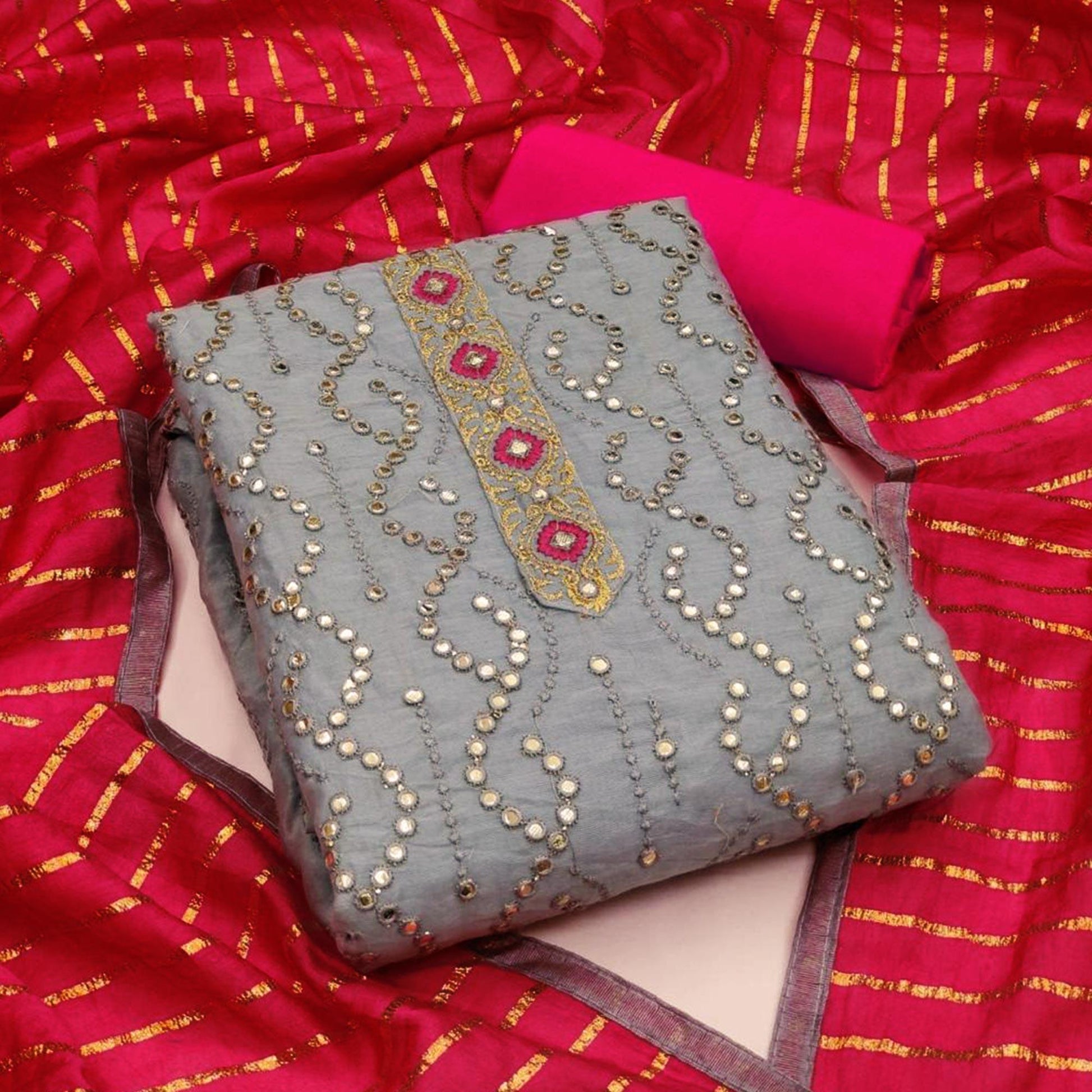 grey-embroidered-chanderi-dress-material
