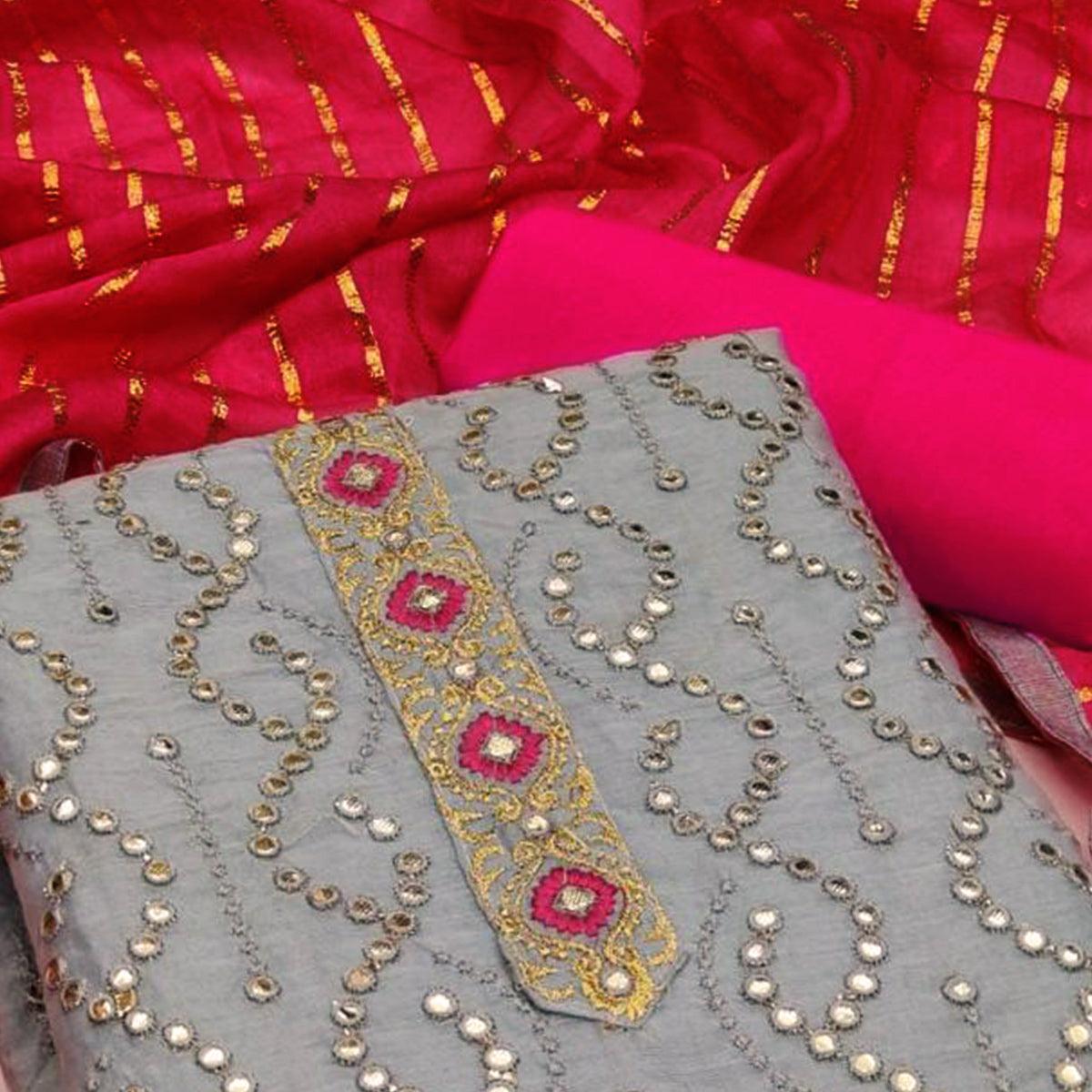 grey-embroidered-chanderi-dress-material