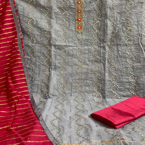 grey-embroidered-chanderi-dress-material