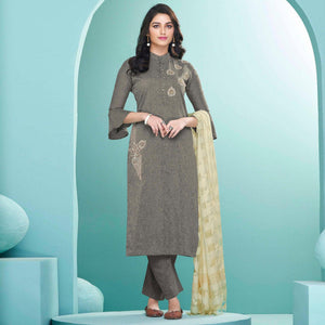 grey-embroidered-cotton-kurti-pant-set-with-dupatta-143125