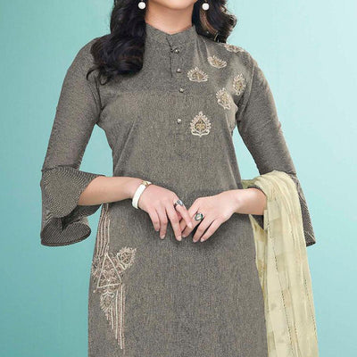 grey-embroidered-cotton-kurti-pant-set-with-dupatta-143125