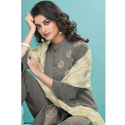 grey-embroidered-cotton-kurti-pant-set-with-dupatta-143125