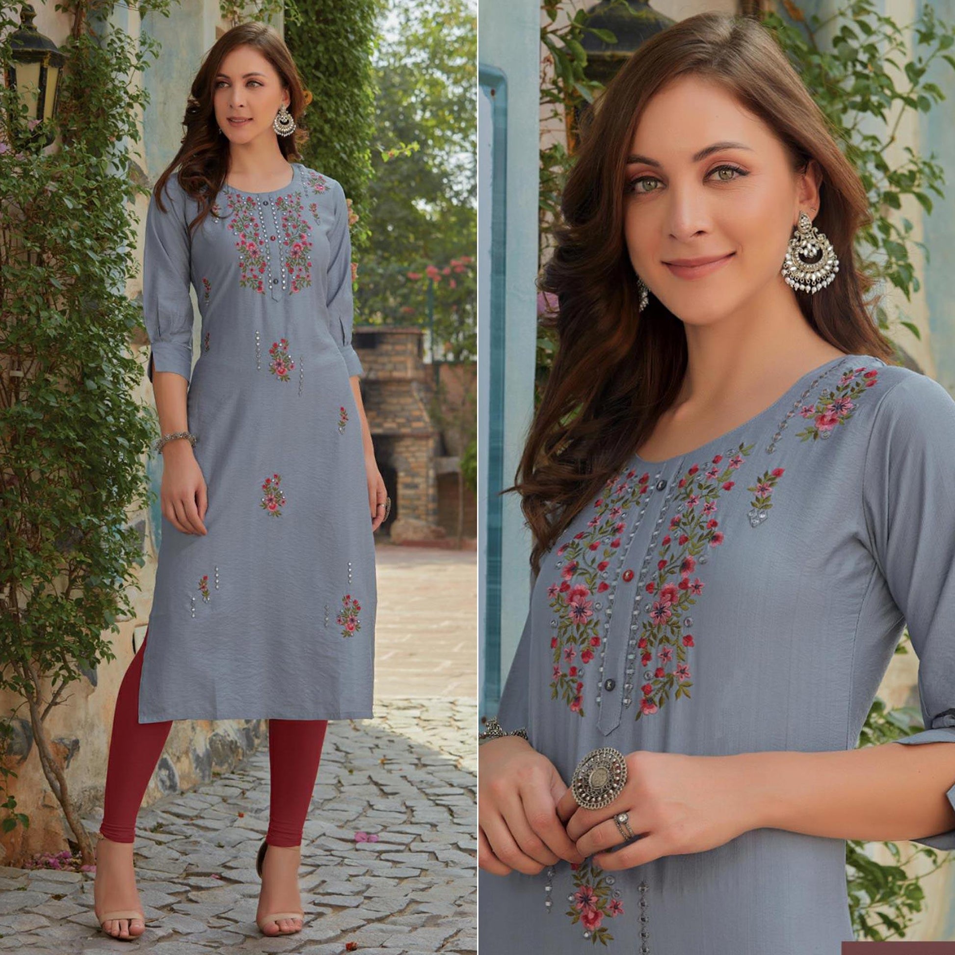 grey-embroidered-cotton-silk-kurti