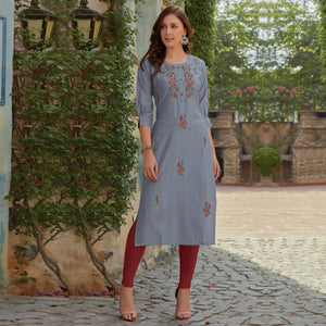 grey-embroidered-cotton-silk-kurti