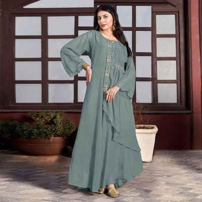 grey-embroidered-crepe-gown