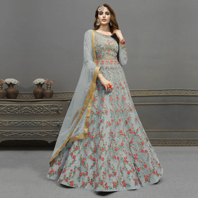 grey-embroidered-netted-anarkali-suit