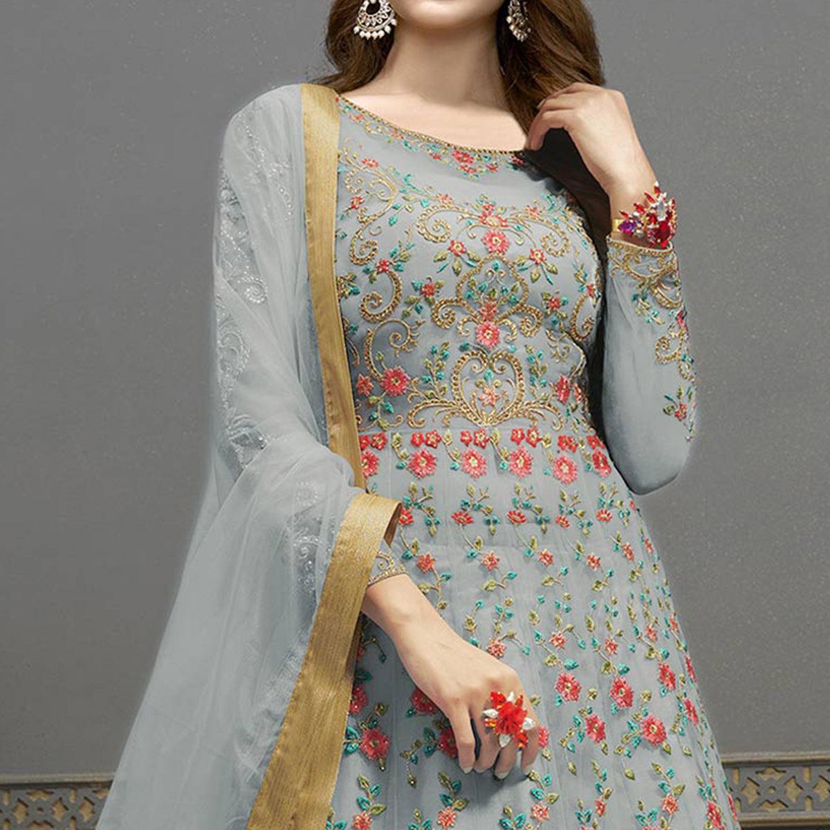 grey-embroidered-netted-anarkali-suit