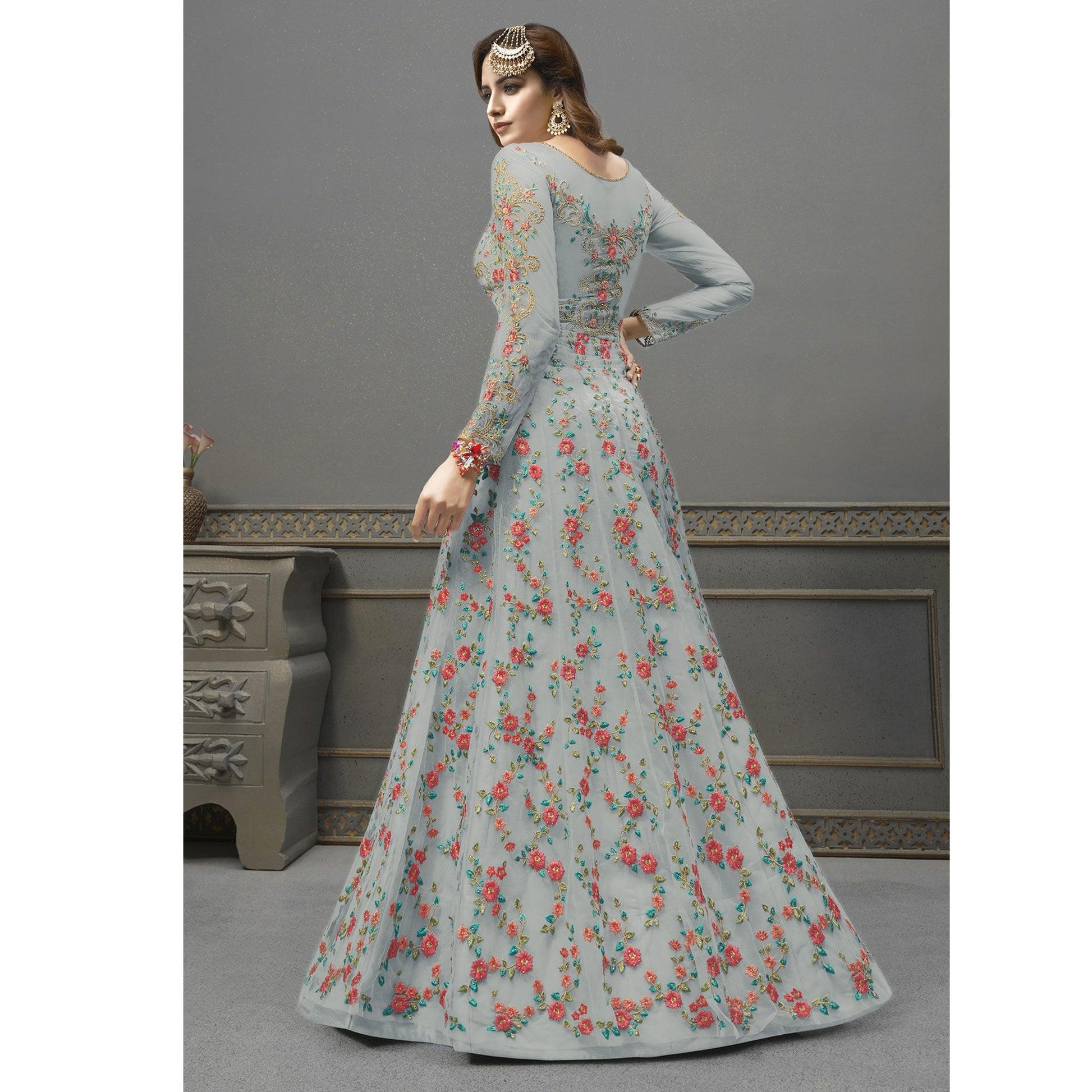 grey-embroidered-netted-anarkali-suit