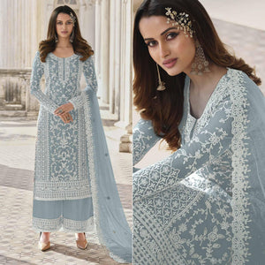 grey-embroidered-netted-palazzo-suit