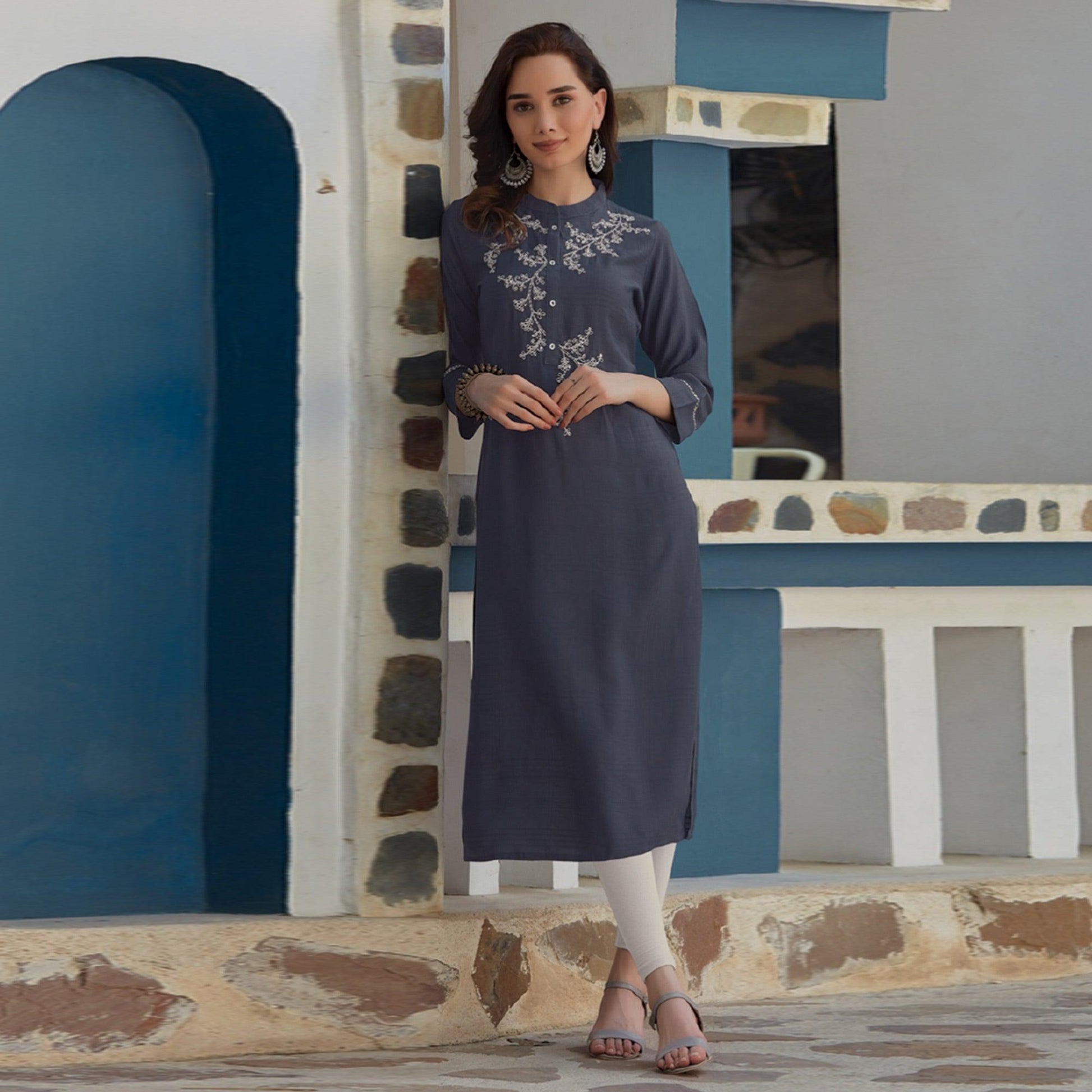 grey-embroidered-poly-cotton-kurti-1