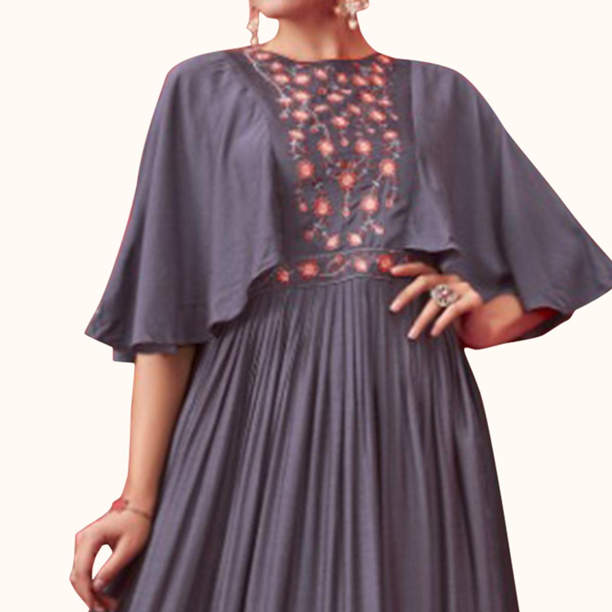 adorning-grey-colored-party-wear-embroidered-pure-cotton-gown