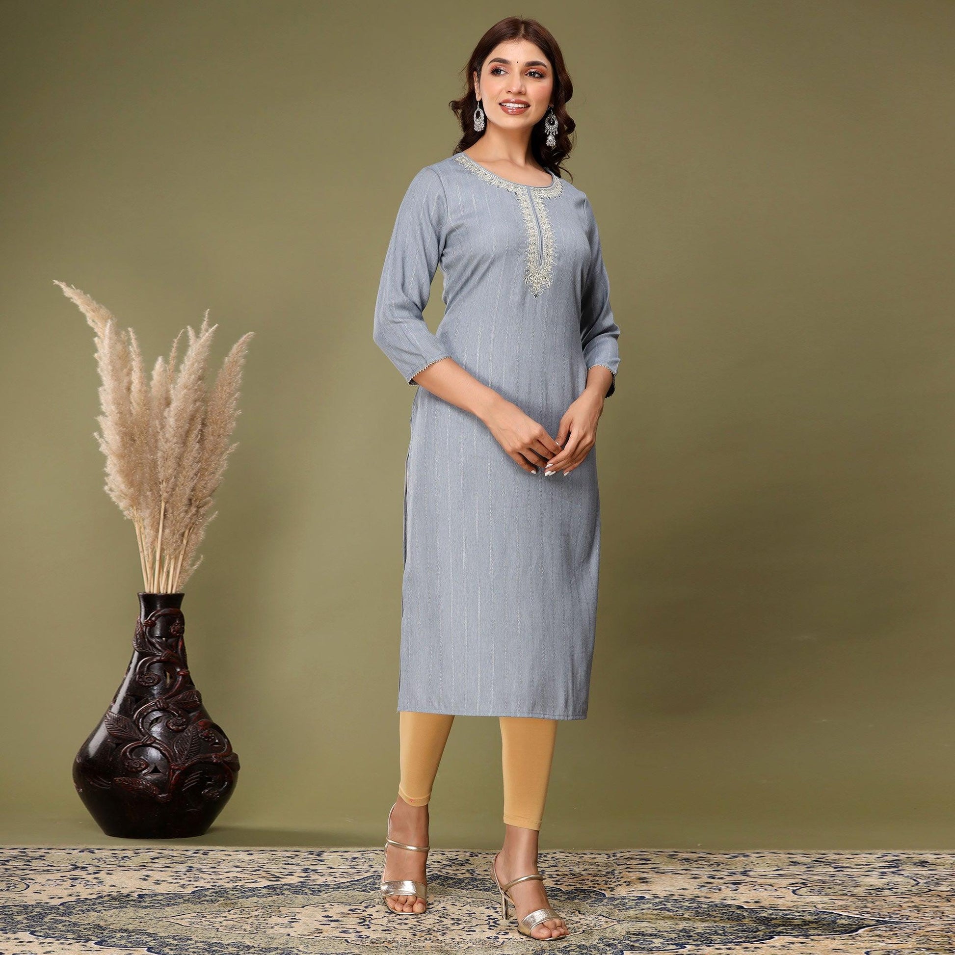 grey-embroidered-rayon-kurti