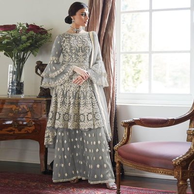grey-partywear-floral-embroidered-net-sharara-suit-120082