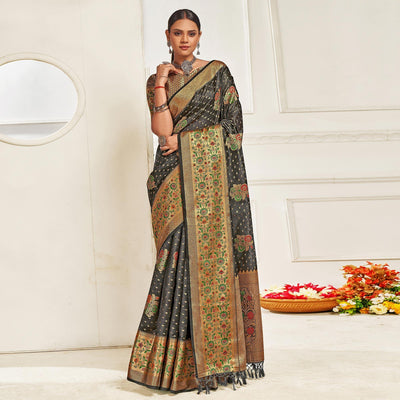 grey-festive-wear-banarasi-woven-organza-saree-137768