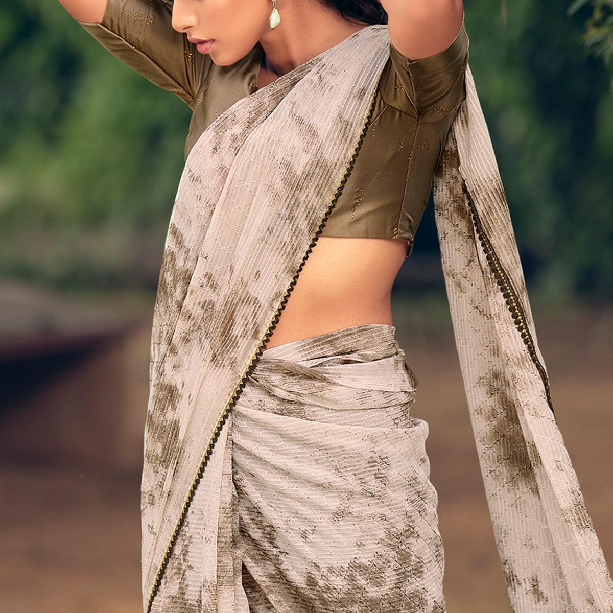 grey-festive-wear-crochet-work-georgette-saree-127586