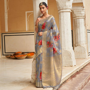 grey-festive-wear-digital-printed-jacquard-silk-saree-129565