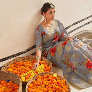grey-festive-wear-digital-printed-jacquard-silk-saree-129565