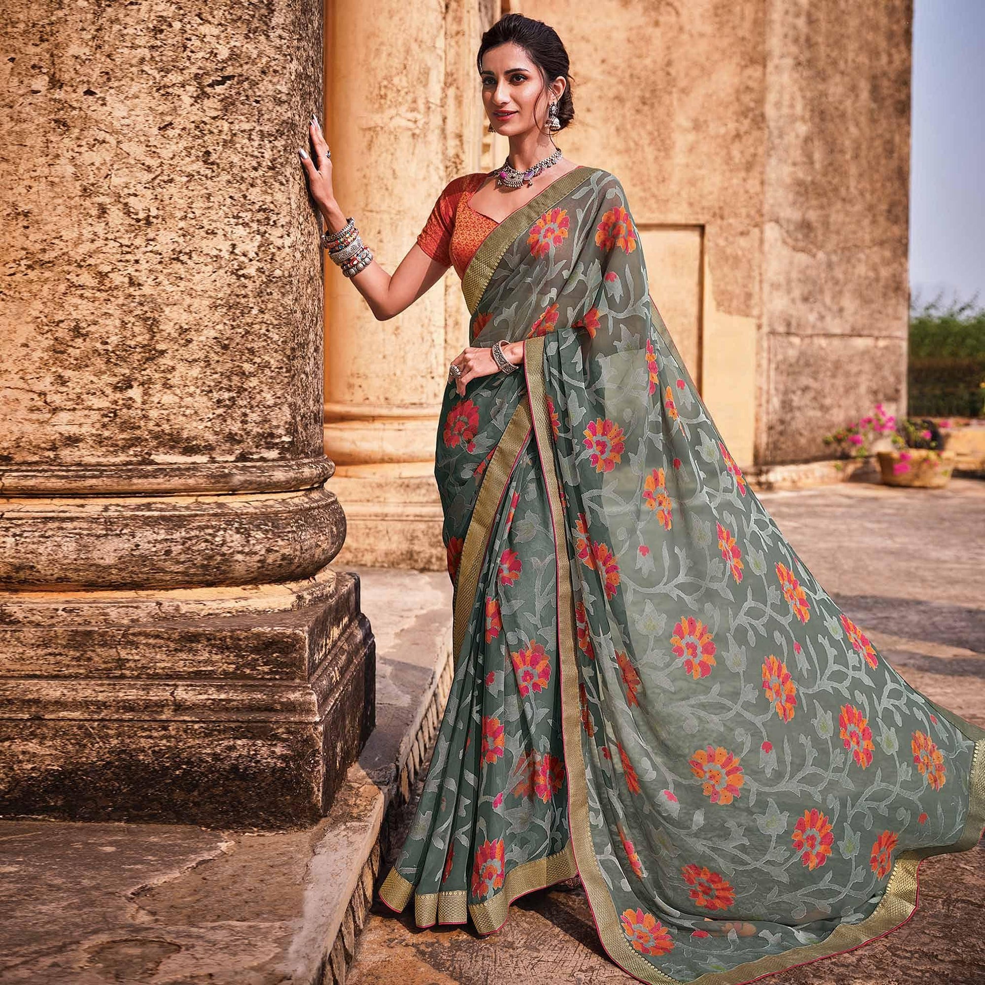 grey-festive-wear-embellished-brasso-saree-141535