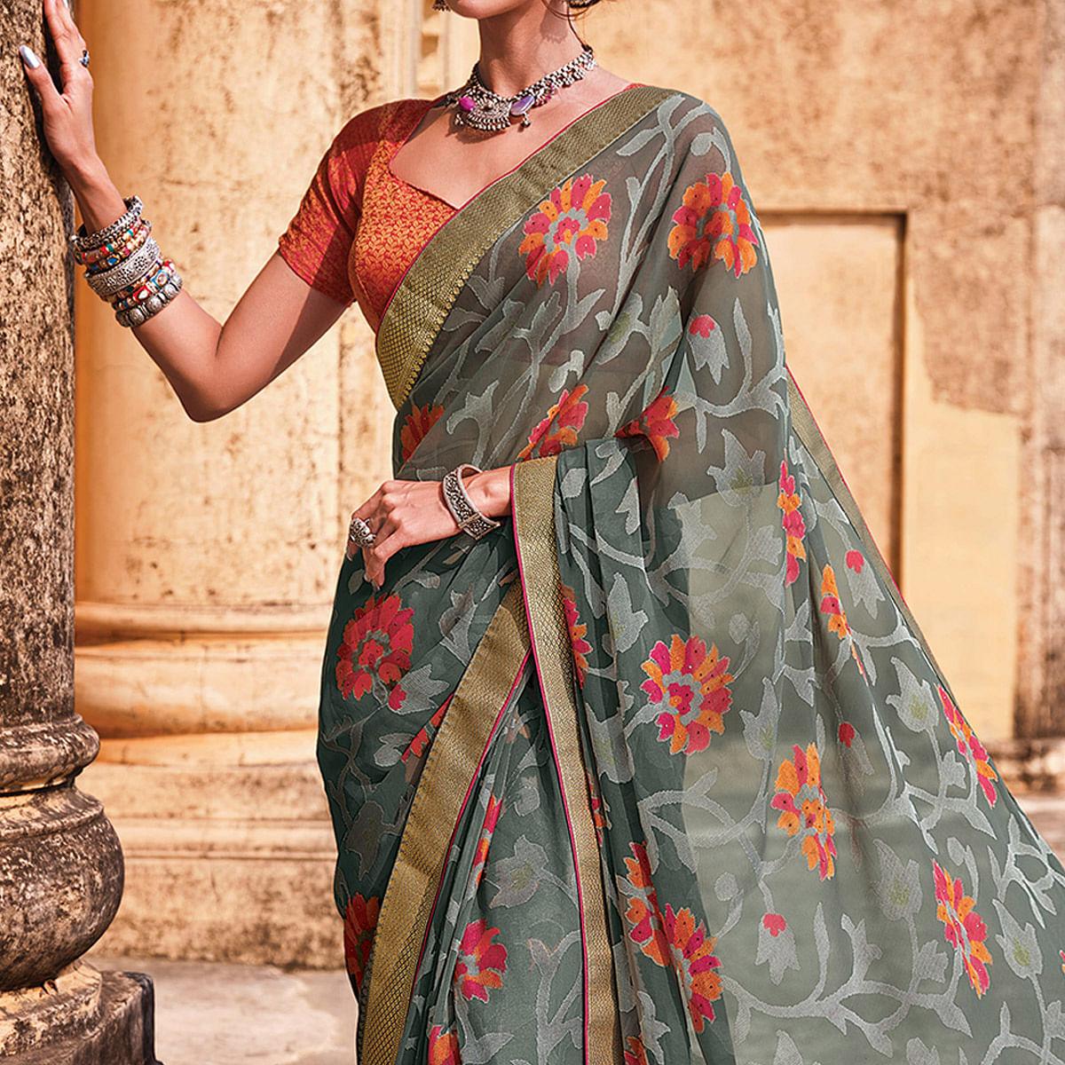 grey-festive-wear-embellished-brasso-saree-141535