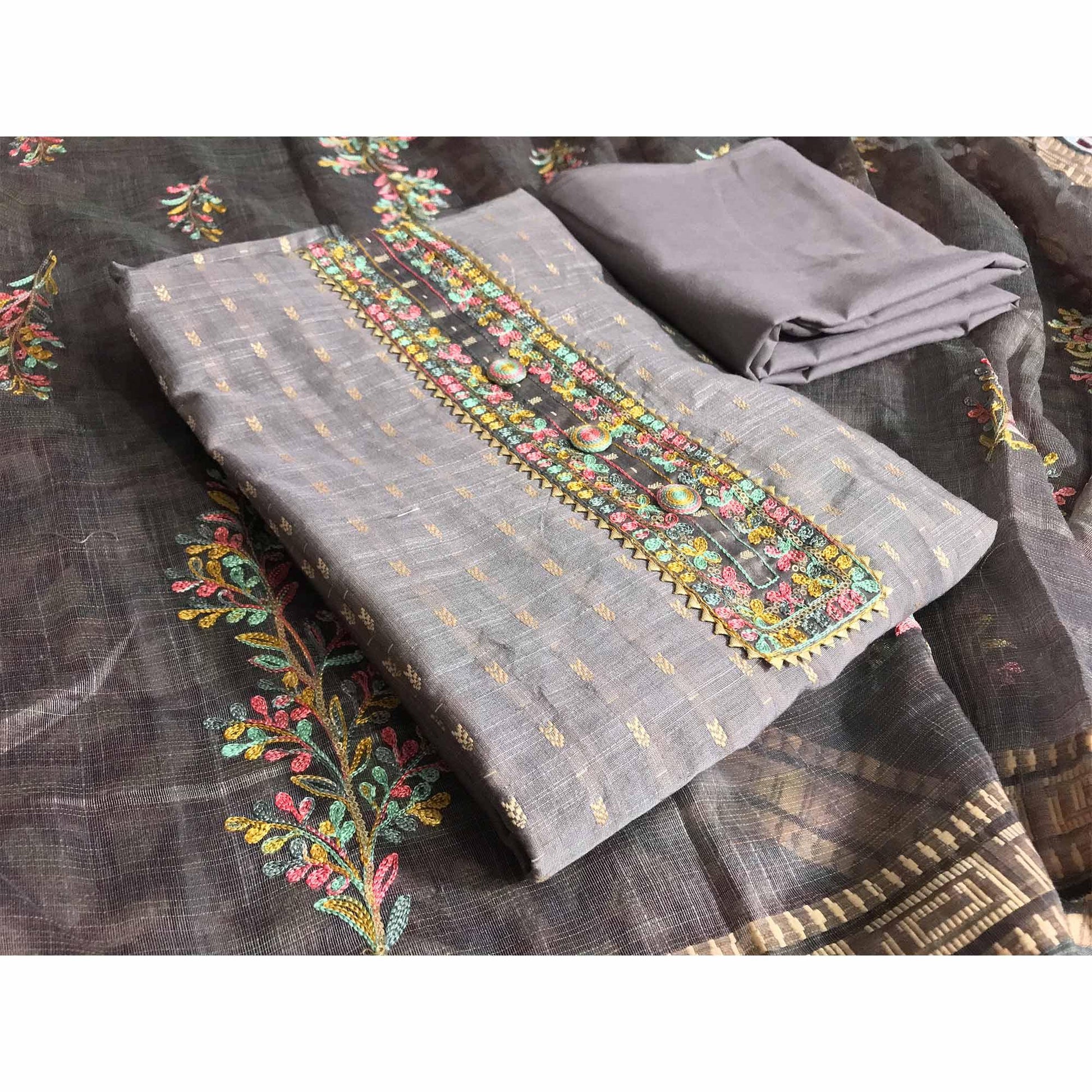 grey-festive-wear-embroidered-silk-cotton-dress-material-124564