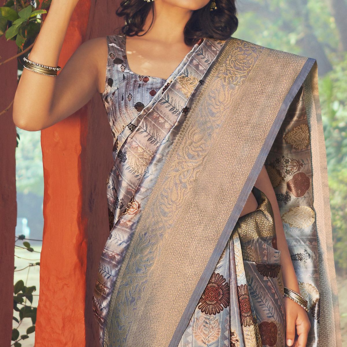 grey-festive-wear-floral-digital-printed-woven-silk-saree-112151