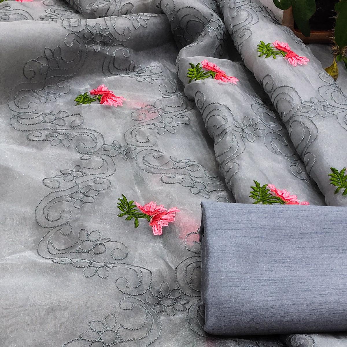 grey-festive-wear-floral-embroidered-organza-saree-132326