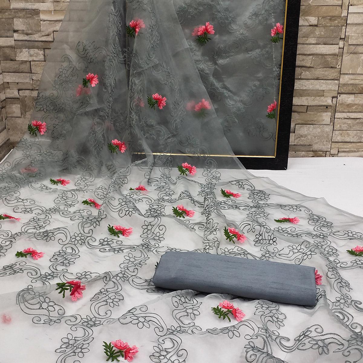 grey-festive-wear-floral-embroidered-organza-saree-132326