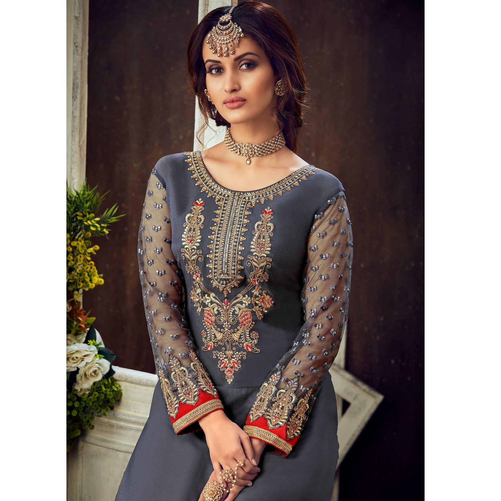 grey-festive-wear-floral-embroidered-pure-georgette-suit-110640