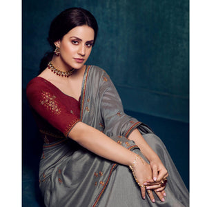 grey-festive-wear-floral-embroidered-vichitra-silk-saree-118706