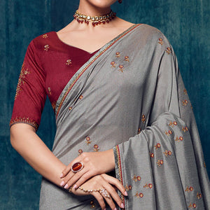 grey-festive-wear-floral-embroidered-vichitra-silk-saree-118706