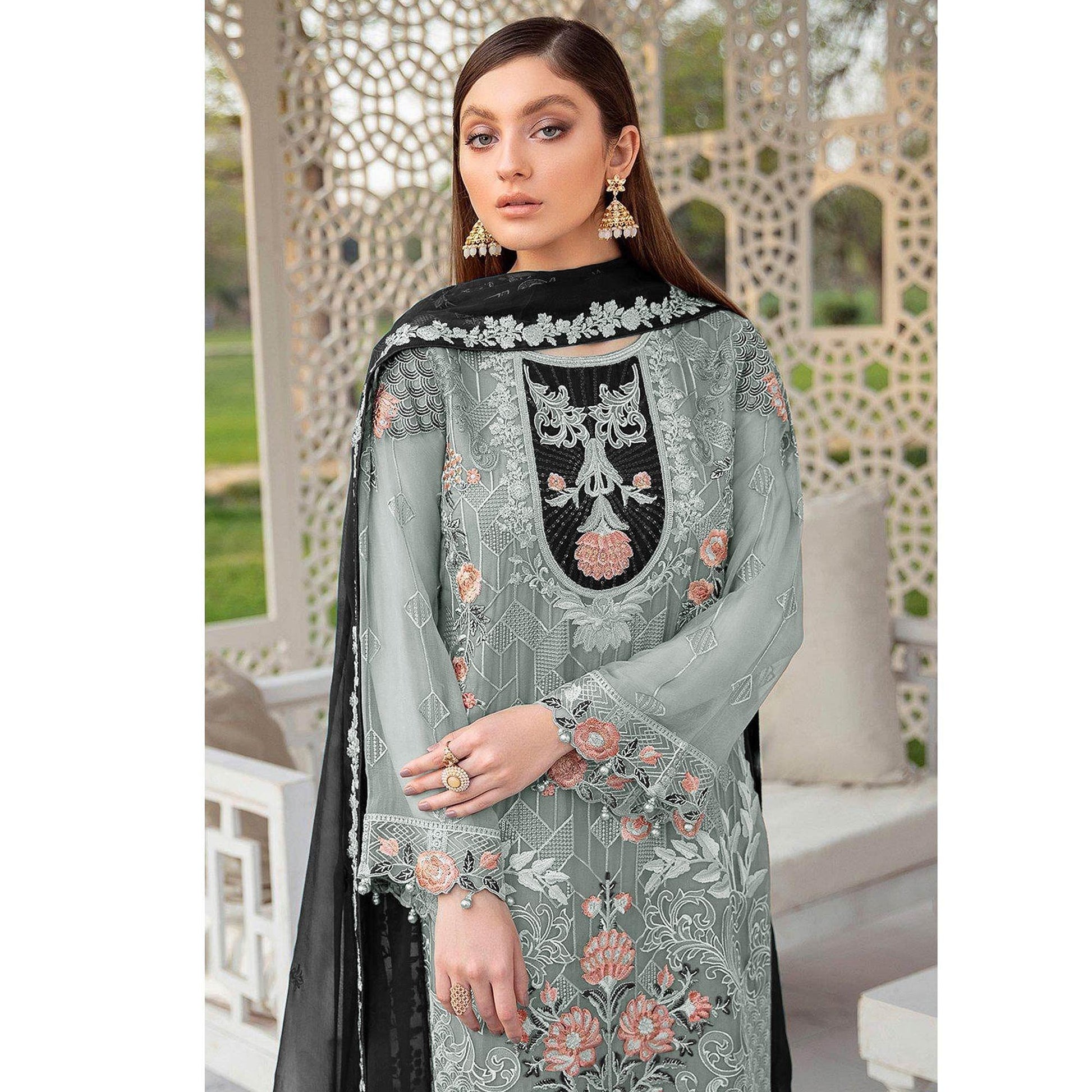 grey-festive-wear-floral-embroidered-straight-style-faux-georgette-palazzo-suit-117426